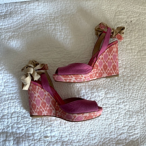 Stuart Weitzman and Theodora & Callum Ankle Wrap Wedges - Picture 6 of 8